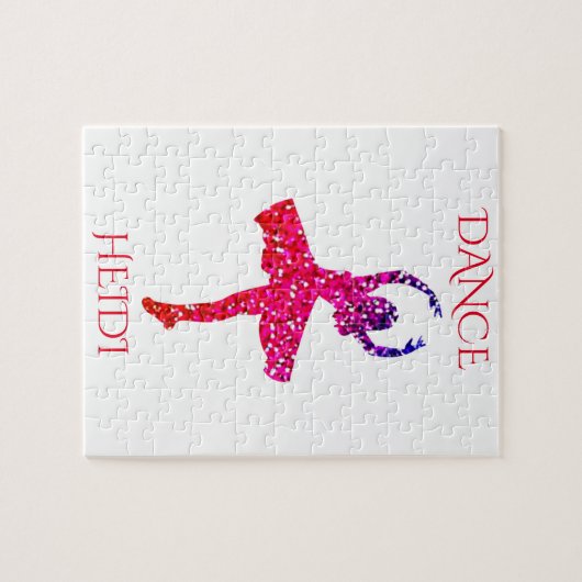 DANCE meisjes puzzel met persoonlijke naam. (Horizontaal)