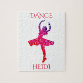 DANCE meisjes puzzel met persoonlijke naam. (Verticaal)