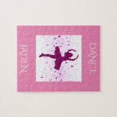 DANCE meisjes puzzel met persoonlijke naam. (Horizontaal)