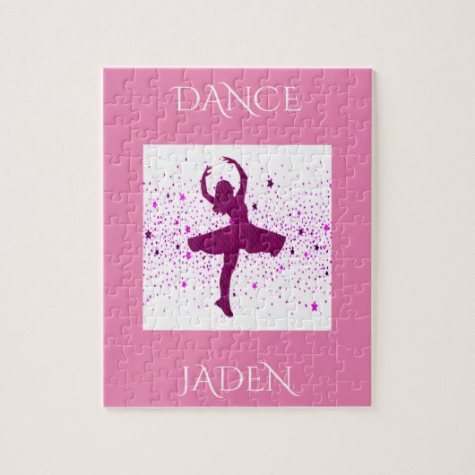 DANCE meisjes puzzel met persoonlijke naam. (Verticaal)
