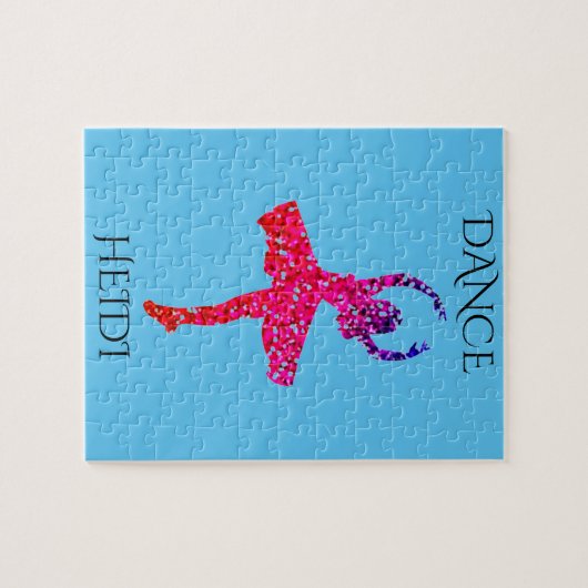 DANCE meisjes puzzel met persoonlijke naam. Legpuzzel (Horizontaal)