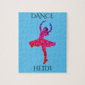 DANCE meisjes puzzel met persoonlijke naam. Legpuzzel (Verticaal)