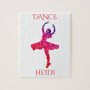 DANCE meisjes puzzel met persoonlijke naam. Legpuzzel