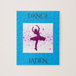 DANCE meisjes puzzel met persoonlijke naam. Legpuzzel