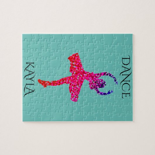 DANCE meisjes puzzel met persoonlijke naam. Legpuzzel (Horizontaal)