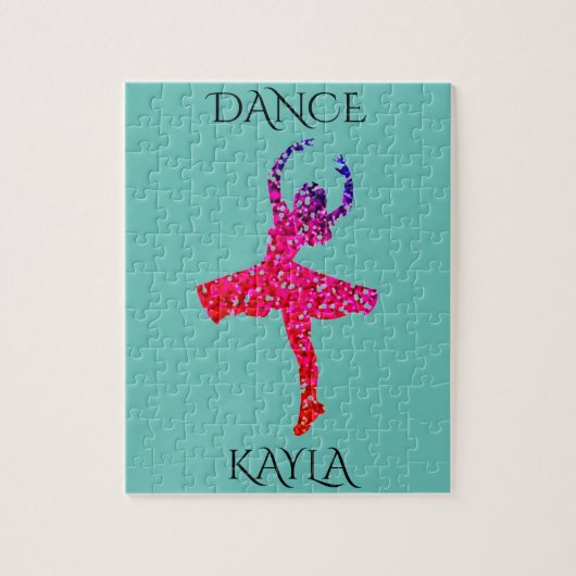 DANCE meisjes puzzel met persoonlijke naam. Legpuzzel (Verticaal)