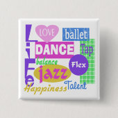 Dance Mix Vierkante Button 5,1 Cm (Voorkant)