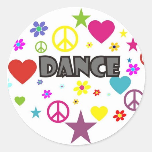 Dance Mixed Graphics Ronde Sticker (Voorkant)