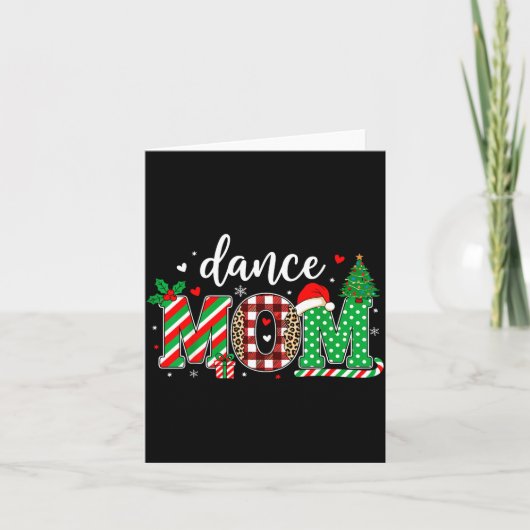 Dance Mom Christmas Buffalo Plaid Leopard Santa Ha Kaart (Voorkant)