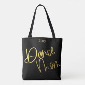 Dance Mom Goud en Zwart Schattige Gepersonaliseerd Tote Bag (Achterkant)