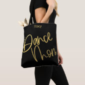 Dance Mom Goud en Zwart Schattige Gepersonaliseerd Tote Bag (Dichtbij)