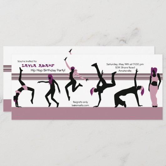 Dance Moves Uitnodiging (Voorkant / Achterkant)
