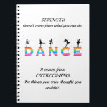 Dance, multi-coloured notitieboek<br><div class="desc">Inspirational Quote,  Dance,  multi-coloured with female silhouettes</div>