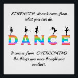 Dance, multi-coloured perfect poster<br><div class="desc">Inspirational Quote,  Dance,  multi-coloured with female silhouettes</div>