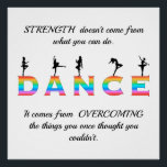 Dance, multi-coloured perfect poster<br><div class="desc">Inspirational Quote,  Dance,  multi-coloured with female silhouettes</div>