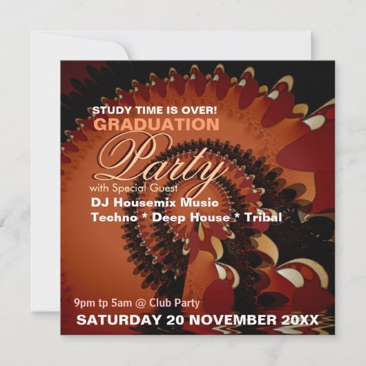 Dance Music Afstuderen Speciale feestuitnodigingen Kaart (Voorkant)