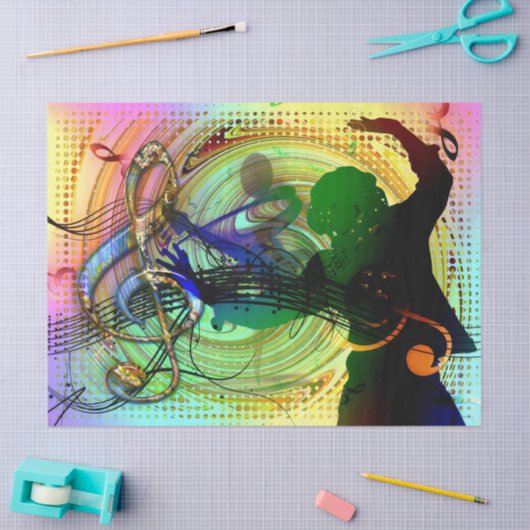 Dance Music Dancer Decoupage Tissuepapier (Craft)