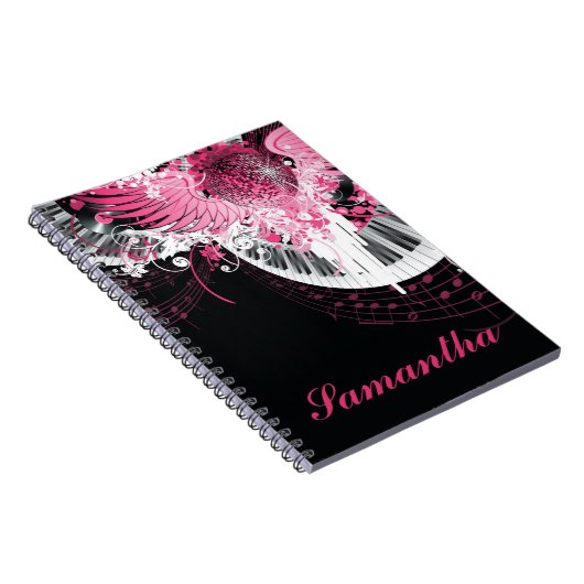 Dance Music Disco Bal Piano Muziek Spiral Notitieb Notitieboek (Rechterzijde)