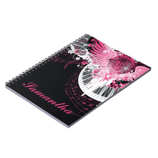 Dance Music Disco Bal Piano Muziek Spiral Notitieb Notitieboek (Linkerzijde)