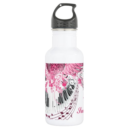 Dance Music Disco Ball Piano 32. oz. Waterfles (Voorkant)