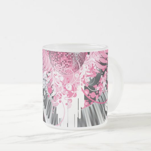 Dance Music Disco Frosted Glass Coffee Mok Cup (Voorkant rechts)