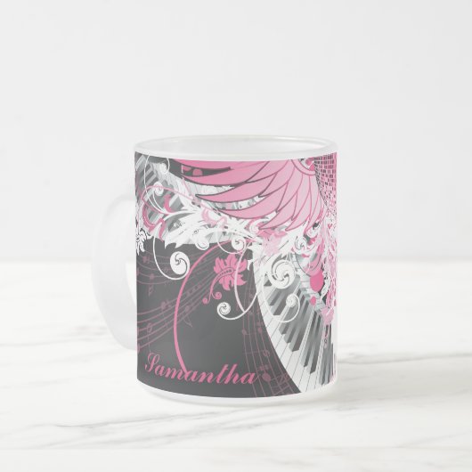 Dance Music Disco Frosted Glass Coffee Mok Cup (Voorkant links)