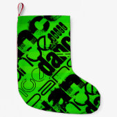 Dance; Neon Green Stripes Kleine Kerstsok (Voorkant)