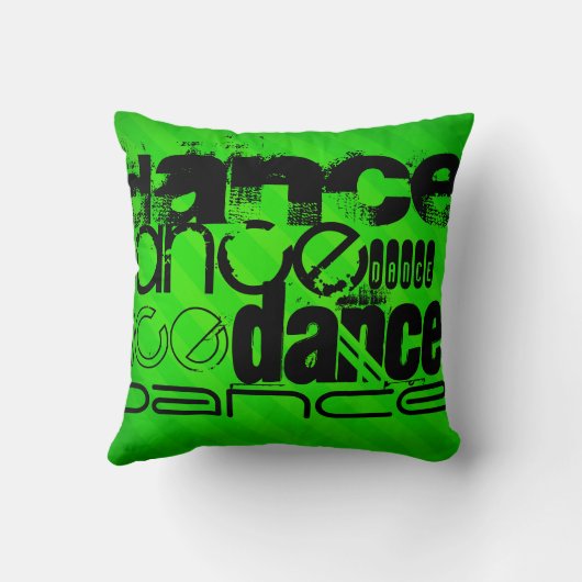 Dance; Neon Green Stripes Kussen (Achterkant)
