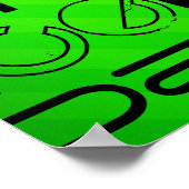 Dance; Neon Green Stripes Poster (Hoek)