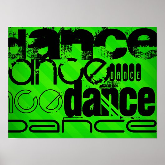 Dance; Neon Green Stripes Poster (Voorkant)