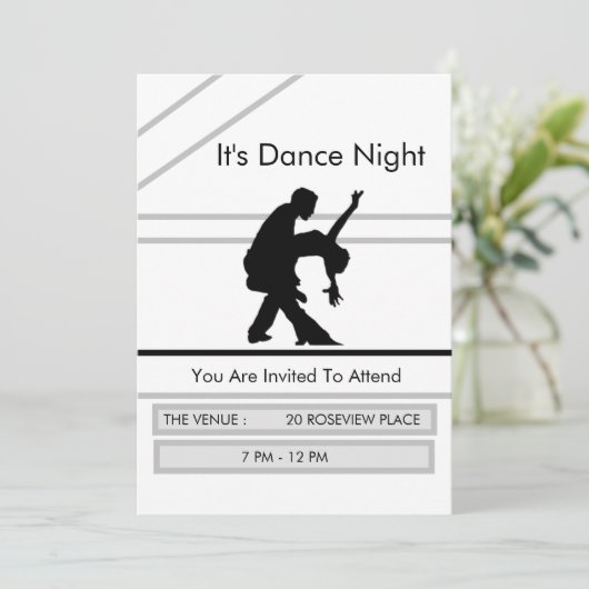 Dance Night Invitation Party Competition nodigt ui Kaart (Staand voorkant)