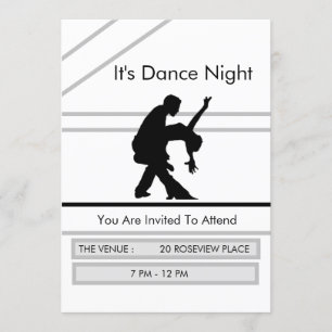 Dance Night Invitation Party Competition nodigt ui Kaart