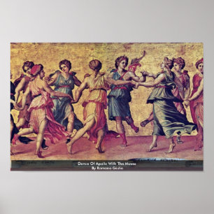 Dance of Apollo met de muizen van Romano Giulio Poster