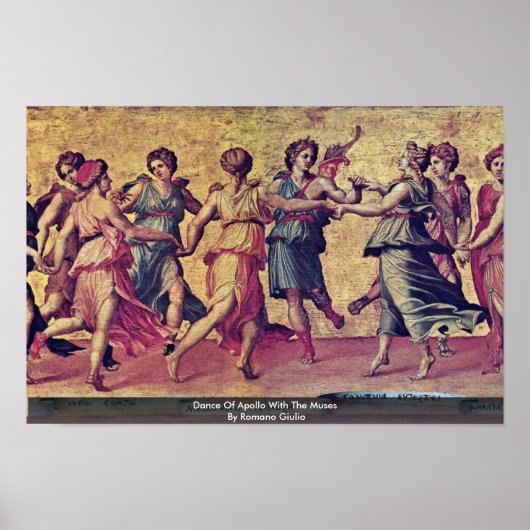 Dance of Apollo met de muizen van Romano Giulio Poster (Voorkant)