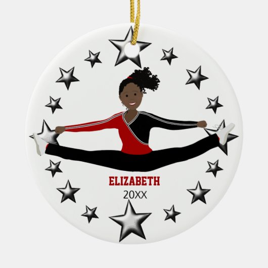 Dance of Cheer African Red en Black Keramisch Ornament (Voorkant)