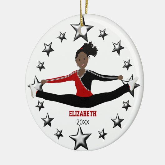 Dance of Cheer African Red en Black Keramisch Ornament (Links)