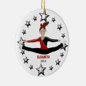 Dance of Cheer Brunette Red en Black Keramisch Ornament (Rechts)