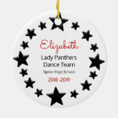 Dance of Cheer Brunette Red en Black Keramisch Ornament (Achterkant)