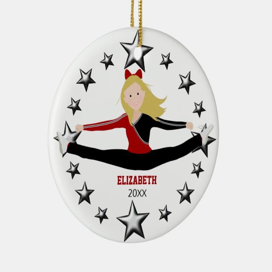 Dance of Cpure Red en Black Keramisch Ornament (Rechts)