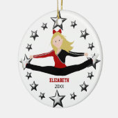 Dance of Cpure Red en Black Keramisch Ornament (Links)