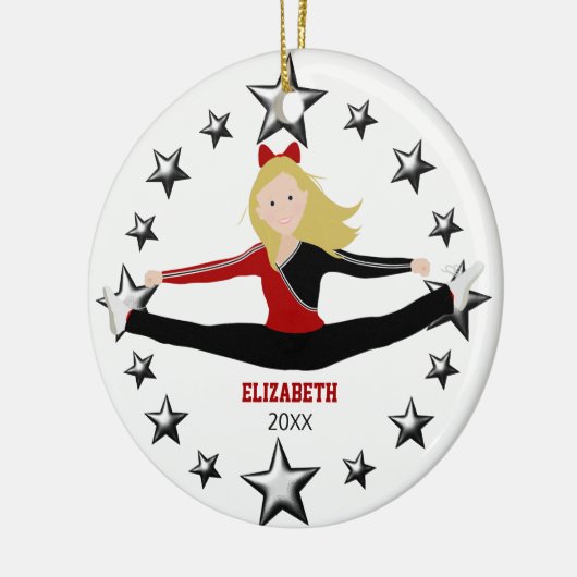 Dance of Cpure Red en Black Keramisch Ornament (Links)