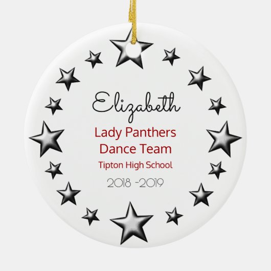 Dance of Cpure Red en Black Keramisch Ornament (Achterkant)