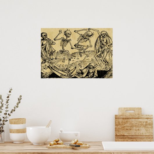 Dance of Death by Michael Wolgemut 1493 Poster (Keuken)