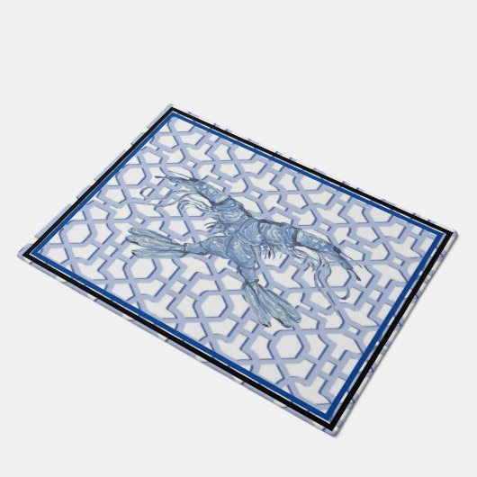 Dance of the Blue Shrimp Doormat Mat Rug (Schuin)