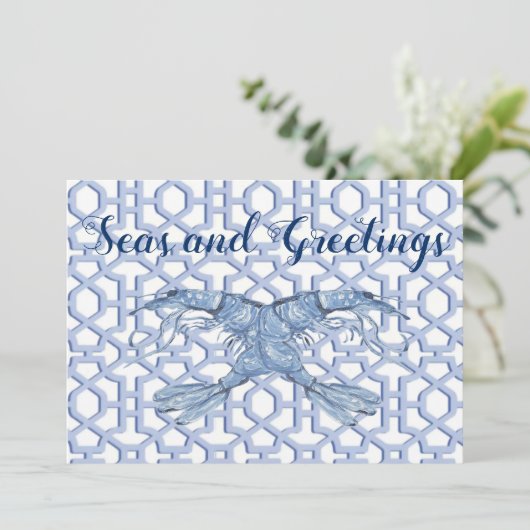 Dance of the Blue Shrimp Invitations Wenskaart Kaart (Staand voorkant)