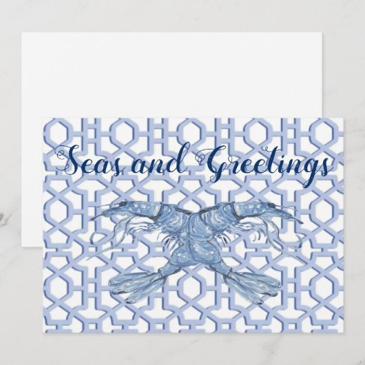 Dance of the Blue Shrimp Invitations Wenskaart Kaart (Voorkant / Achterkant)