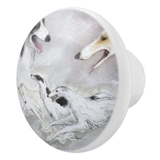 Dance of the Borzoi Keramische Knop (Rechts)