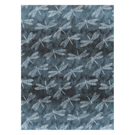 Dance of the Dragonflies Elegant Blauwgroen Green Tafelkleed (Voorkant)