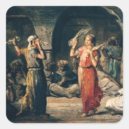 Dance of the Handkerchiefs, 1849 Vierkante Sticker (Voorkant)