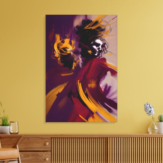 Dance Of The Mind – Expressive Abstract Figure Canvas Afdruk (Insitu (Woonkamer))